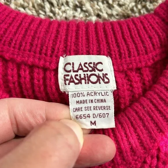 Vintage 90s Classic Fashion Striped Rainbow Sweater Medium - Picture 6 of 13